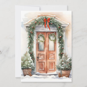 Cartão de saudação de Natal decorado durante o fer