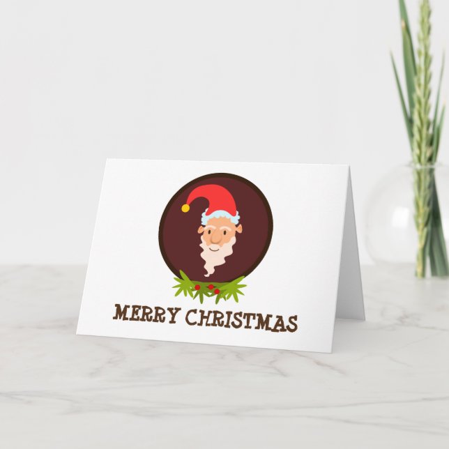 Cartão de Saudação de Natal Elf Retrato (Frente)