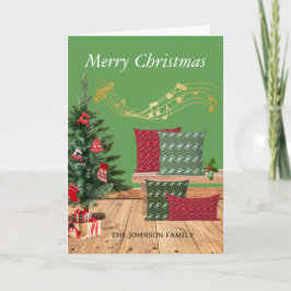Cartão de Saudação de Natal Feliz Bench