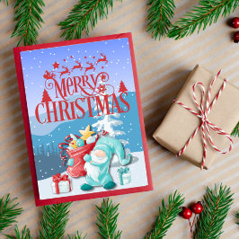 Cartão de Saudação de Natal Gnomo