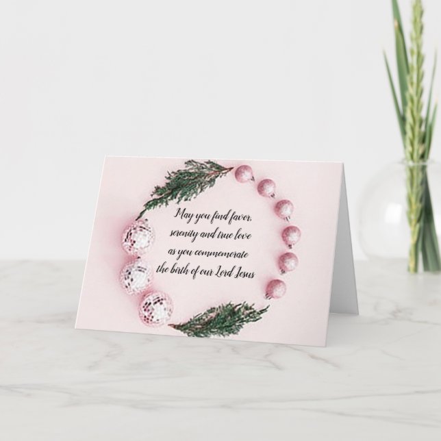 Cartão de Saudação de Natal "Ornament Wreath" (Frente)