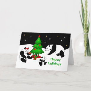 Cartão de Saudação de Natal Panda
