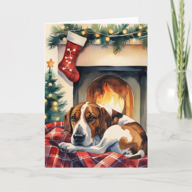 Cartão de Saudação de Natal para Cachorro Plott Ho (Frente)