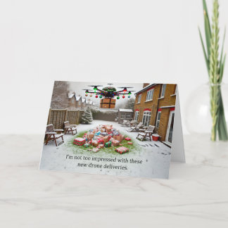 Cartão de Saudação de Natal para Entrega de Drone