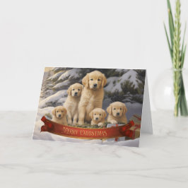 Cartão de saudação de Natal para ouro Retriever