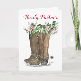 Cartão de Saudação de Natal para Parceiro Howdy
