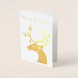 Cartão de Saudação de Natal para Reindet Gold Foil
