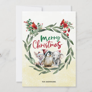 Cartão de saudação de natal rústico personalizado