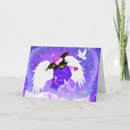 Cartão de Saudação de Neve Angel Weenie