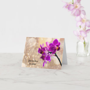 Cartão de saudação de orquídea roxa