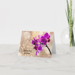 Cartão de saudação de orquídea roxa