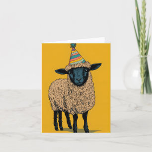 Cartão de Saudação de Ovelha de Festa
