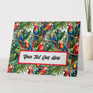 cartão de saudação de papagaio macaw tropical para