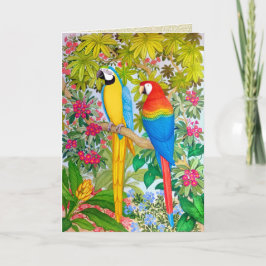 Cartão de Saudação de Partes da Macaw Tropical Wat