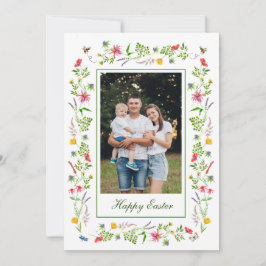 Cartão de saudação de Páscoa do quadro de flor sil