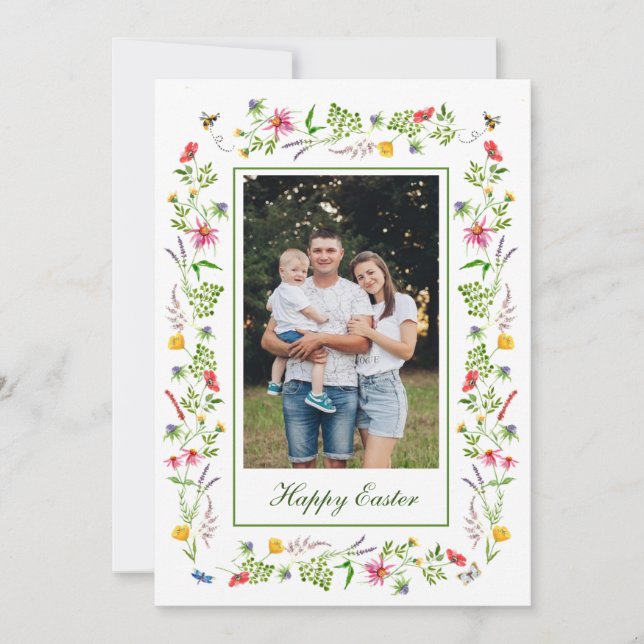 Cartão de saudação de Páscoa do quadro de flor sil (Frente)