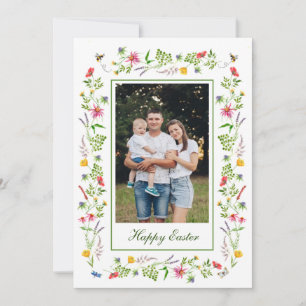 Cartão de saudação de Páscoa do quadro de flor sil