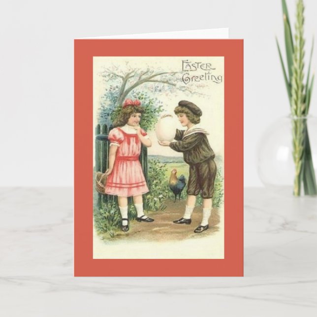 Cartão de Saudação de Páscoa Vitoriano (Frente)