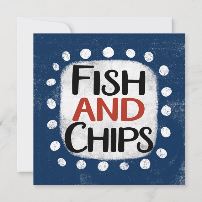 Cartão De Saudação De Peixe E Chips (Frente)