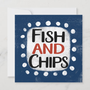 Cartão De Saudação De Peixe E Chips