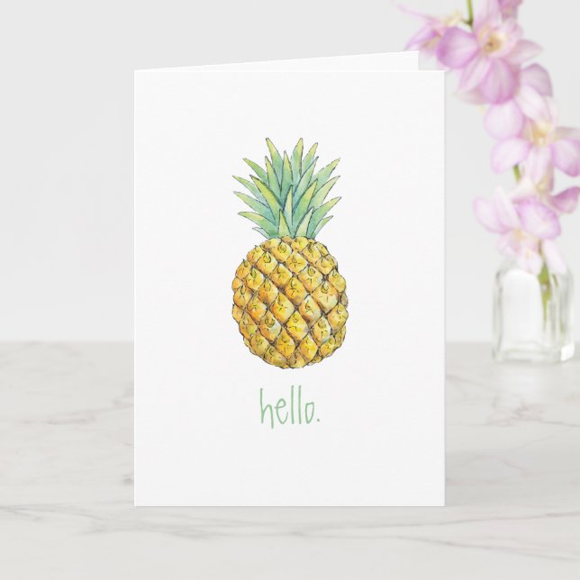 Cartão de saudação de Pineapple Hello (Orquídea)