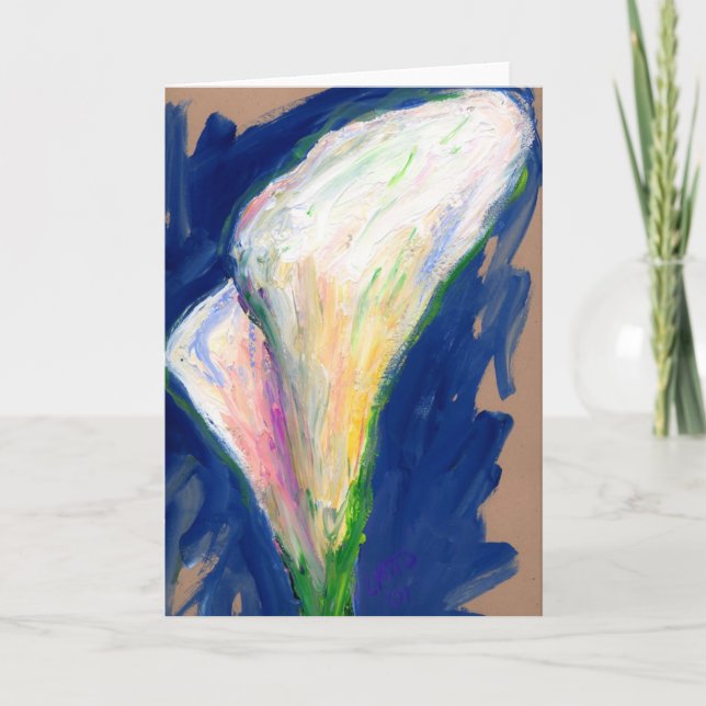 Cartão de saudação de pintura com ventilador "Tuxe (Frente)