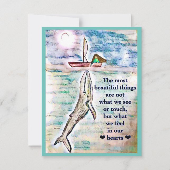 Cartão de saudação de pintura de baleia Personaliz (Frente)