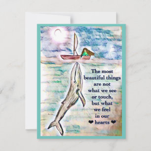 Cartão de saudação de pintura de baleia Personaliz