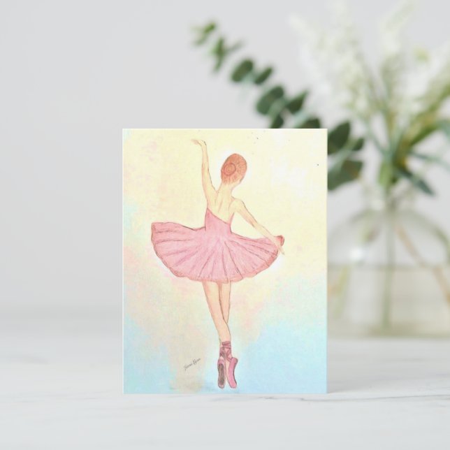 Cartão de saudação de pintura de Ballerina Persona (Em pé/Frente)