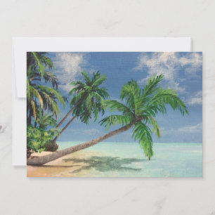 Cartão de Saudação de Pintura de Praia Tropical