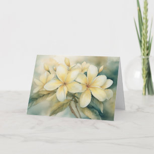 Cartão de Saudação de Plumeria Amarela da Costa Ha