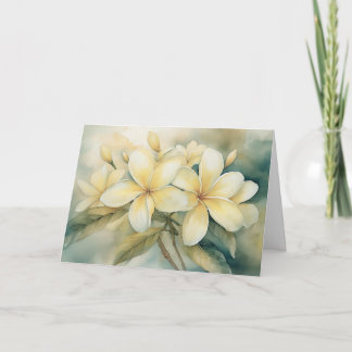 Cartão de Saudação de Plumeria Amarela da Costa Ha