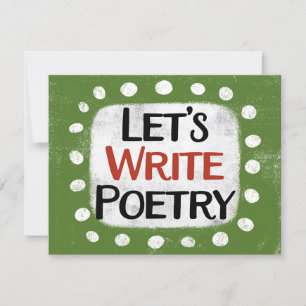 Cartão de Saudação de Poesia de Gravação do vamos