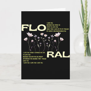 Cartão de Saudação de Poesia Floral Romântica & Ca
