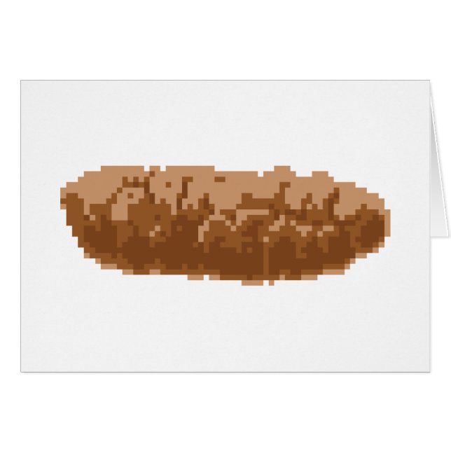 Cartão de Saudação de Poop Pixel de 8 Bits (Frente Horizontal)