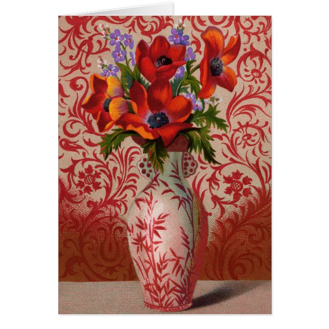 Cartão de Saudação de Poppies (Frente)