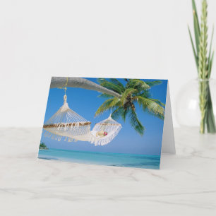 Cartão de Saudação de Praia Tropical