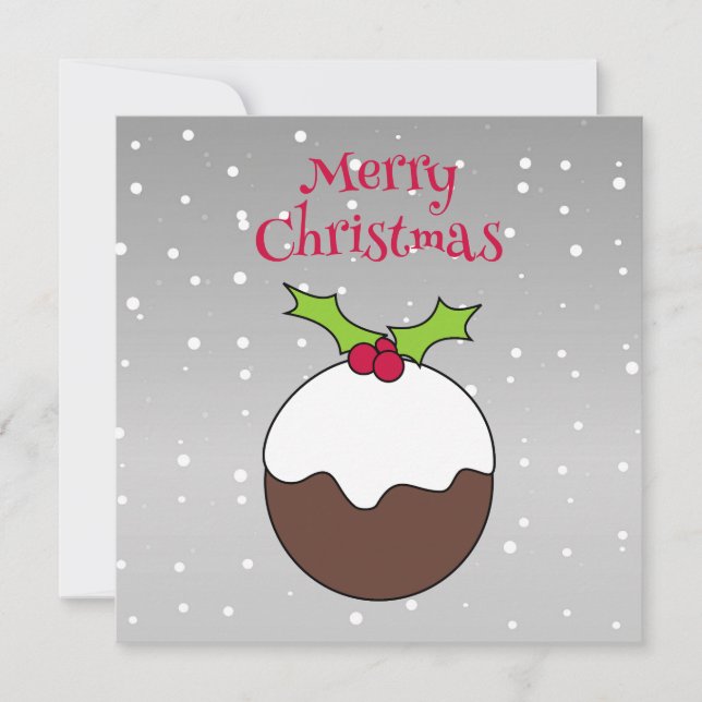 Cartão de Saudação de Pudim de Natal (Frente)