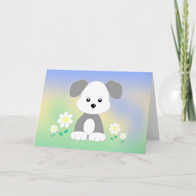 Cartão de saudação de puppy (Frente)