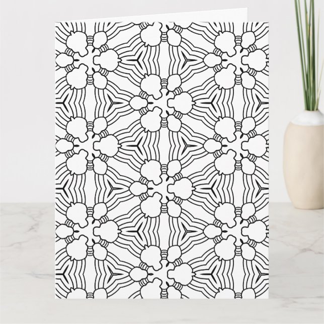 cartão de saudação de rabiscos de cor me abstrato (Frente)