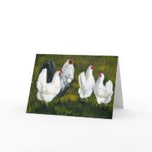 Cartão de saudação de "Rooster & Hens"