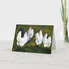 Cartão de saudação de "Rooster & Hens"
