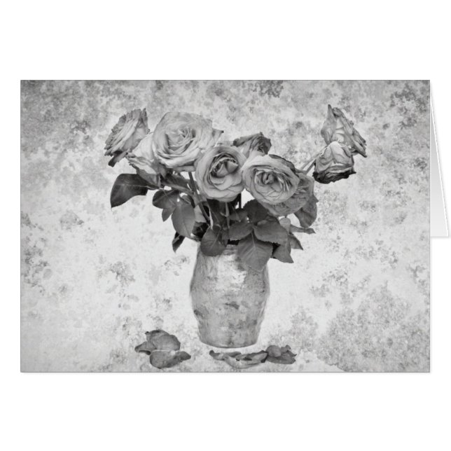 Cartão de saudação de rosas (Frente Horizontal)