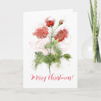 Cartão de Saudação de Rosas em Aquarela Shabby Chi