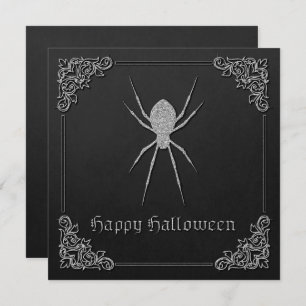 Cartão de Saudação de Silver Spider Halloween