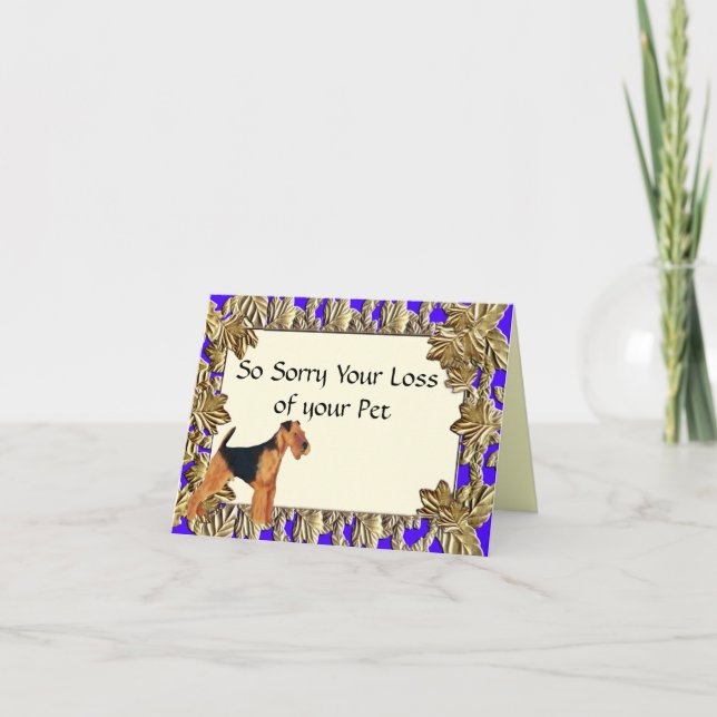 Cartão de Saudação de Simpatia Airedale Terrier ~ (Frente)