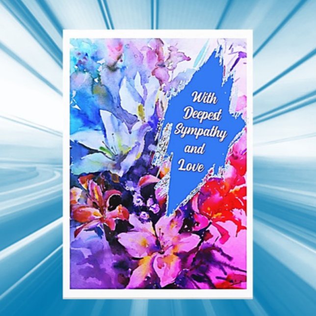 Cartão de Saudação de Simpatia de Bela Aquarela (Criador carregado)