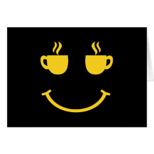 Cartão de saudação de sorriso de café