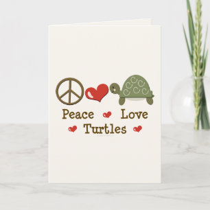 Cartão de Saudação de Tartarugas de Amor pela Paz