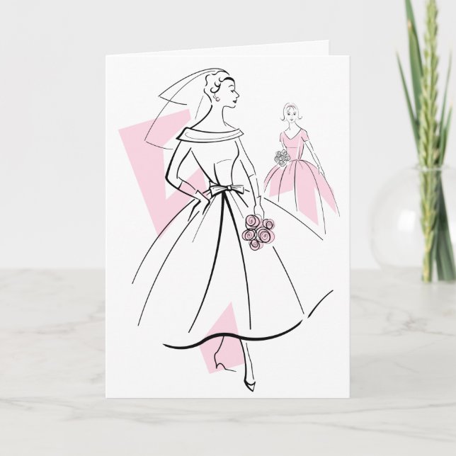 Cartão de saudação de Texto do Grupo Rosa de Moda (Frente)